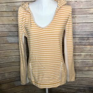 Roxy Yellow & White Striped Beach Hoodie